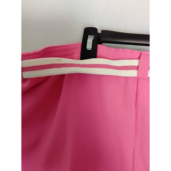 VINTAGE Laurente Pants Womens 42 Pink Elastic Waist Pull On w/ striped bel USA - Picture 8 of 10